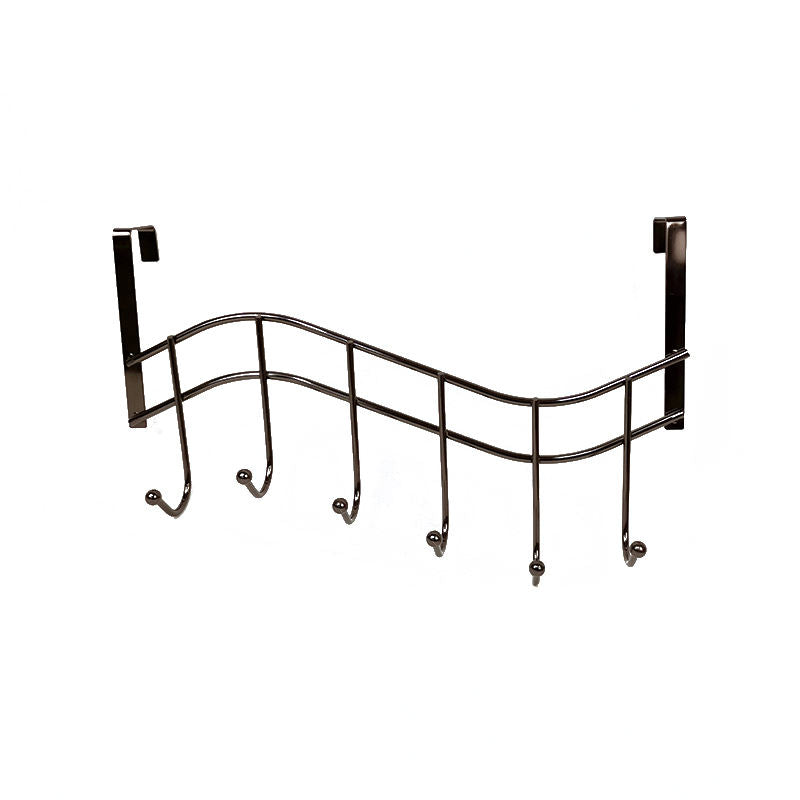 Modern Metal Coat Hook Door Hanger Rack in Black