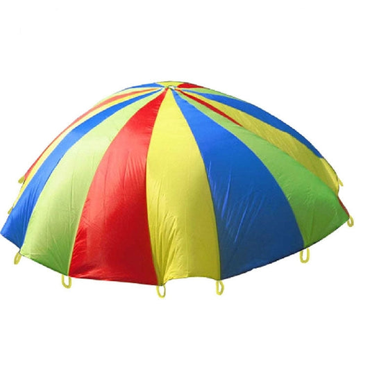 7m Children Outdoor Game Exercise Sport Toys Rainbow Umbrella Parachute Play Fun Toy with 16 Handle Straps for Families / Kindergartens / Amusement Parks, 7m 16 Handle Straps