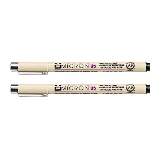 2 PCS Archival Pigment Ink Drawing Fineliner Pens Nib Manga Micron Pen, 0.25mm, 0.3mm, 0.35mm, 0.45mm, 0.5mm