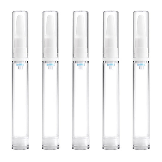 5 PCS Clear Empty Travel Portable Refillable Plastic Pump Bottle Containers, 15ml, 15ml