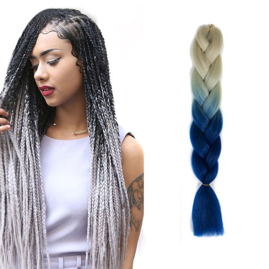Fashion Color Gradient Individual Braid Wigs Chemical Fiber Big Braids, Length: 60cm(04 Black+Red), 58, 60