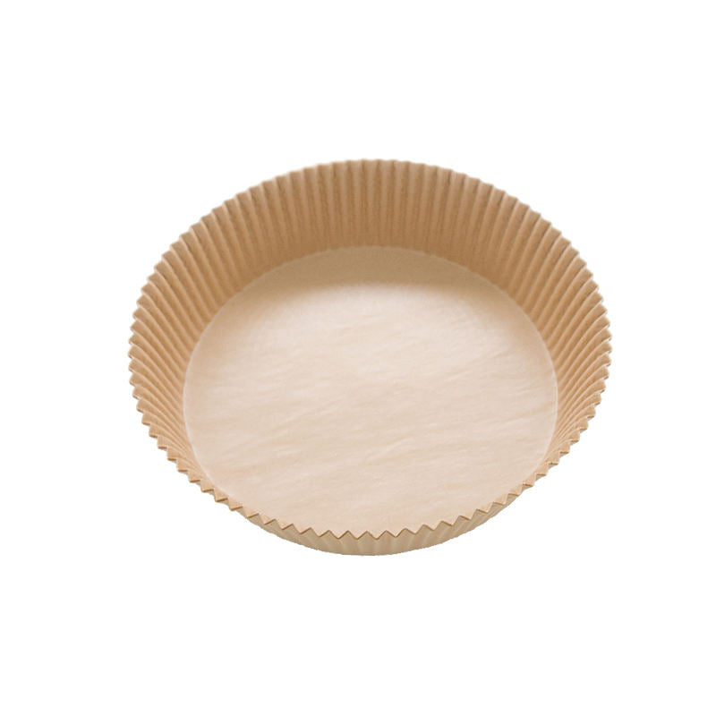 Kitchen Baking Brown Round Air Fryer Paper Liners 50pcs Pack