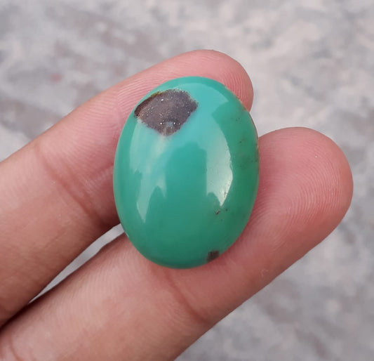 23ct Natural Turquoise, Green Matrix Turquoise, Oval Shape, Real Feroza Stone,Dimensions - 24x19mm