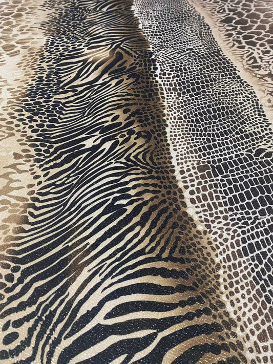 Metallic Animal Print Lurex Fabric by the Metre