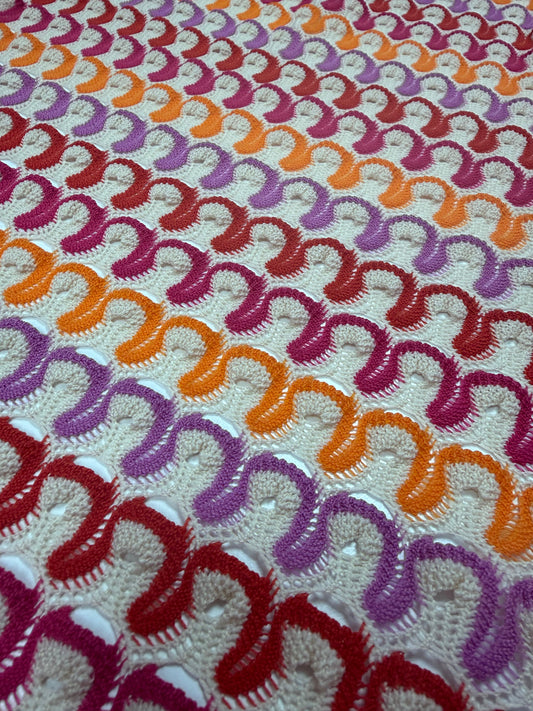 Multicolour Pattern Mesh Knit Fabric by the Metre