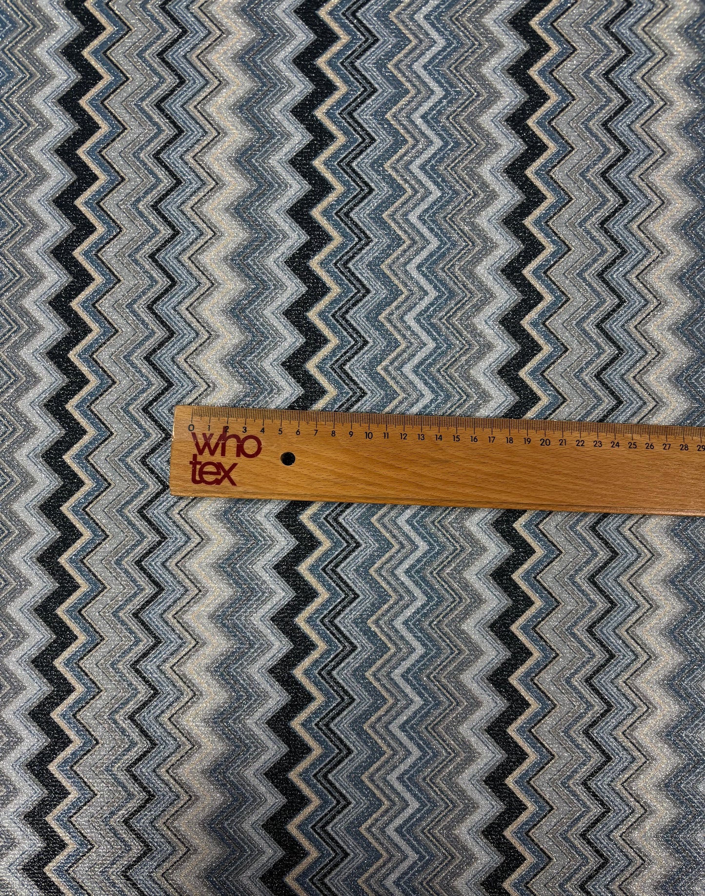 Stretch Lurex Fabric with Zigzag Pattern by the Metre