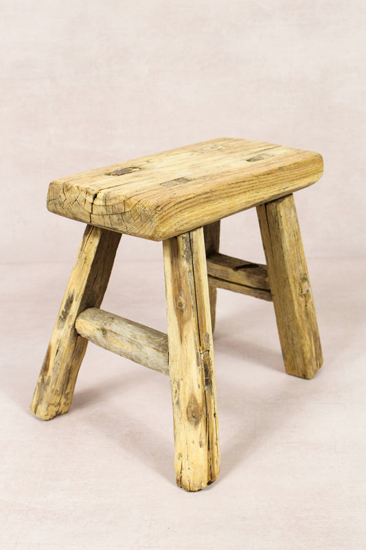 Vintage Rustic Stool - Elm wood - Small - 154