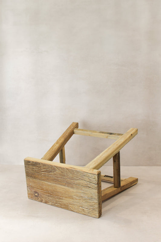Vintage Rustic Elm Wood Stool - Medium - No 74