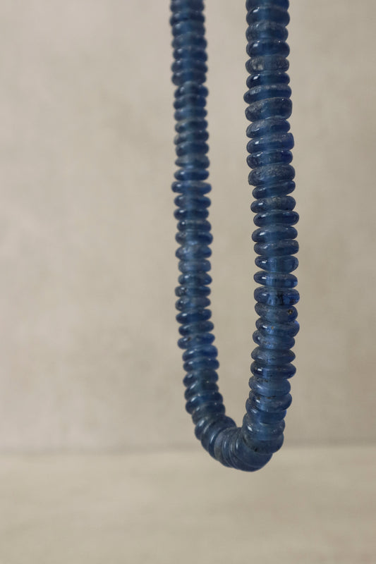 Ghana Glass Beads Necklace, Light blue - 84.1