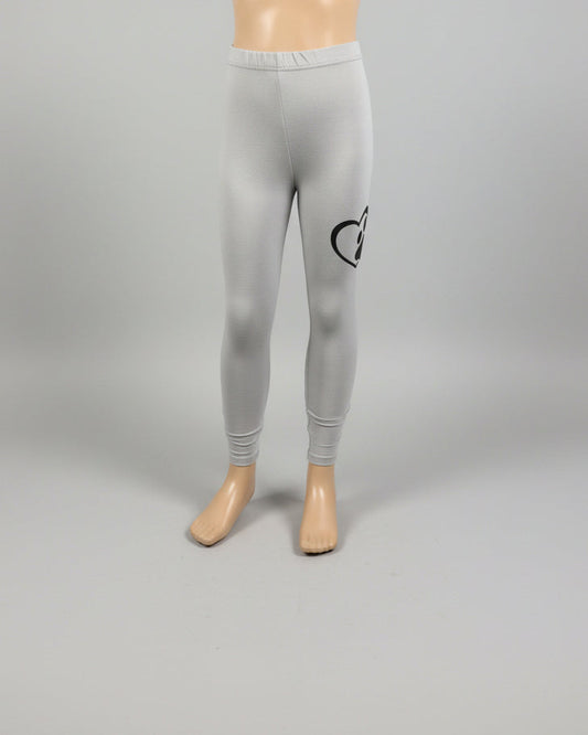 Grey paws and hearts design full length stretch leggings