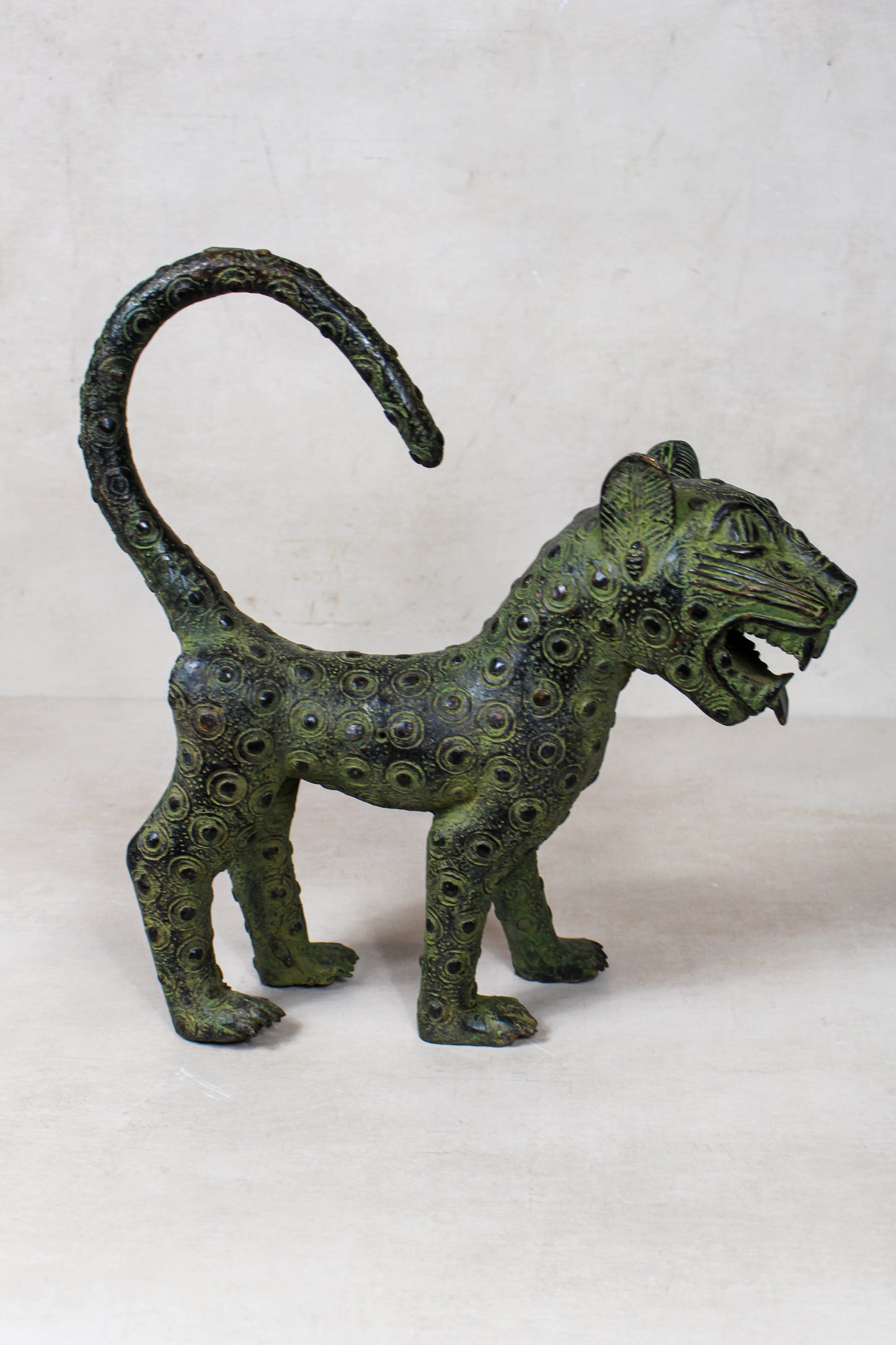 Benin Bronze Leopard sculpture - Large 107.2