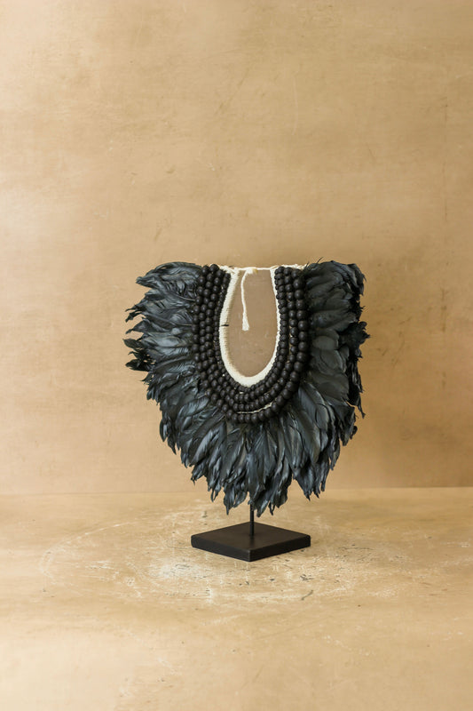 Handmade Feathers and Beads Necklace - 22.5