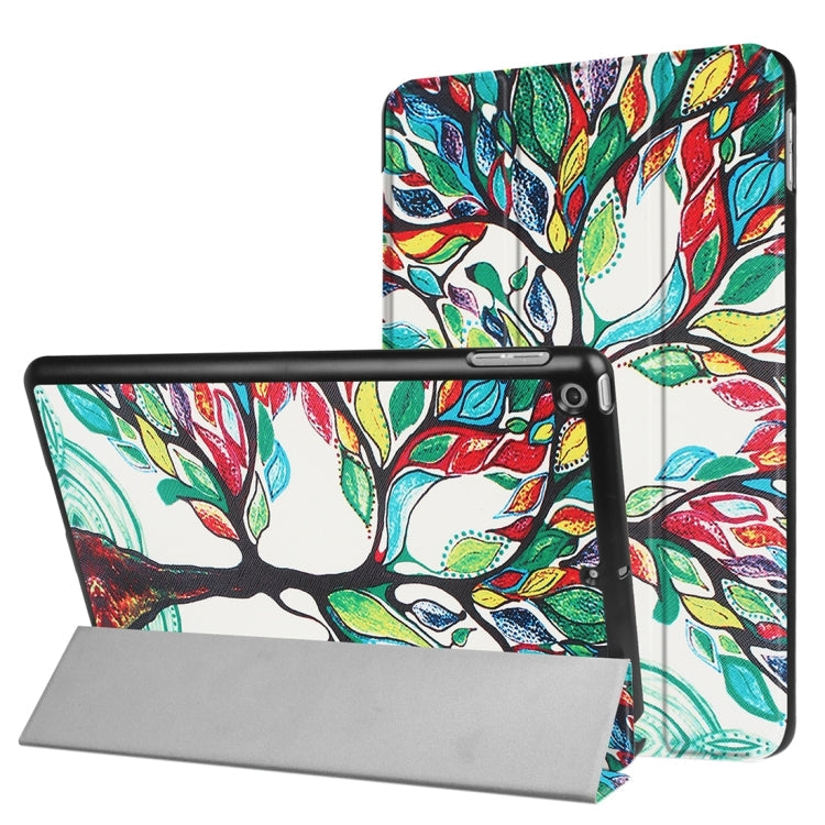 For iPad 9.7 (2018) & iPad 9.7 (2017) Cross Texture Painting Pattern Horizontal Flip Leather Case with Three-folding Holder, IP7D1011A, IP7D1011B, IP7D1011C, IP7D1011D, IP7D1011E, IP7D1011F, IP7D1011G, IP7D1011H, IP7D1011J, IP7D1011K