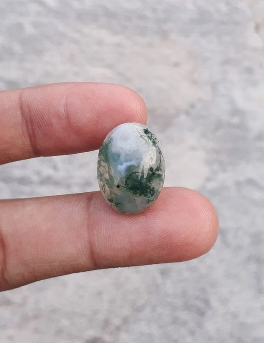 14.4ct Moss Agate - Green Moss Agate - Indian Moss Agate - 15x20mm