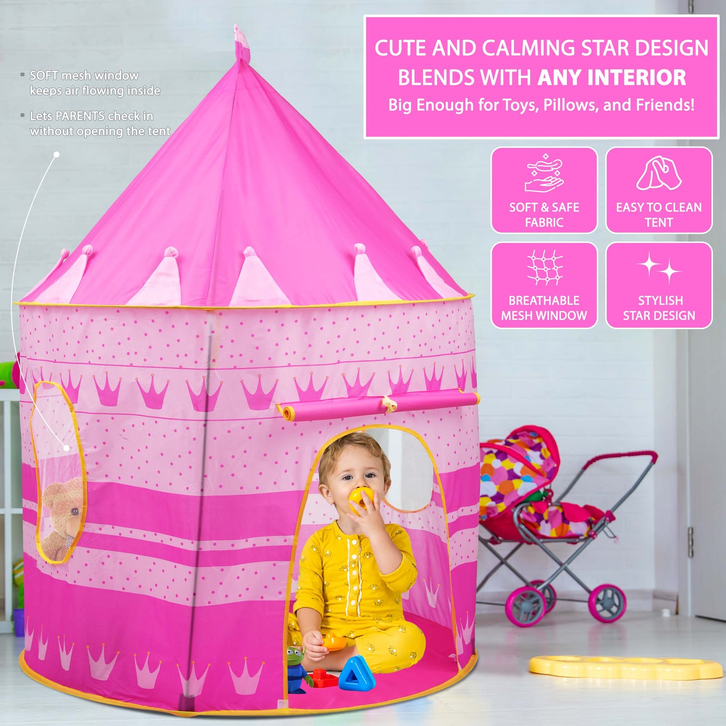 Kids Wizard & Princess Castle Tent