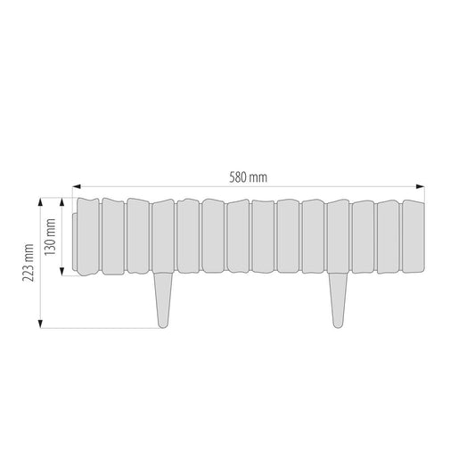 Lawn Edging, Plastic Palisade Wood Effect, 2.32m, Gray