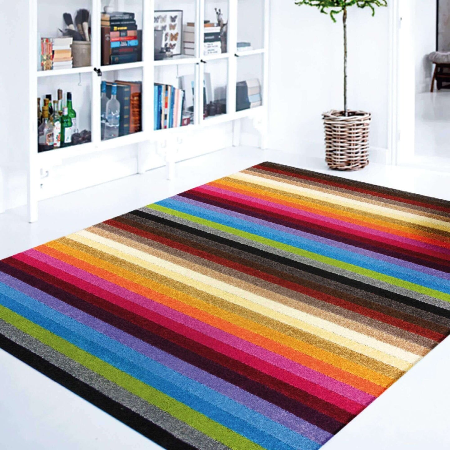 Alya Striped Multicolour Rugs | 117M