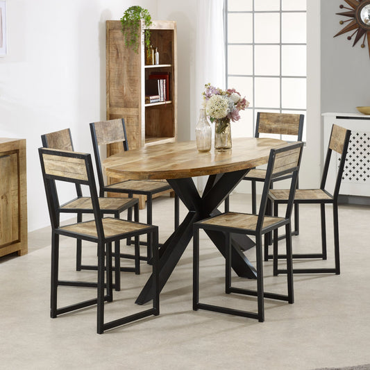 Merlin Mango Wooden 6 8 Seater Oval Dining Table