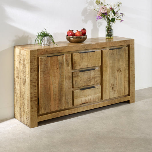 Merlin Mango Wooden Large Sideboard 2 Door & 3 Drawer