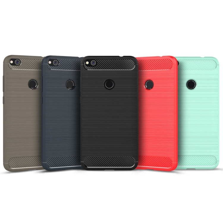 For Huawei P8 Lite (2017) Brushed Carbon Fiber Texture Shockproof TPU Protective Case, Huawei P8 Lite (2017)