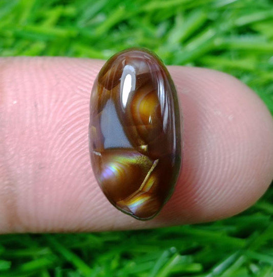 6.45ct Unique Look Mexican Fire Agate, Rare Fire Agate For Ring - Perfect gemstone Gift, Rare Gemstone than Diamonds, Dimensions- 16x9 mm