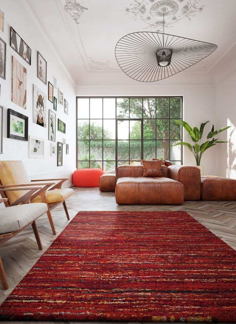 Noble Sherpa Rug – Blue and Red Colours