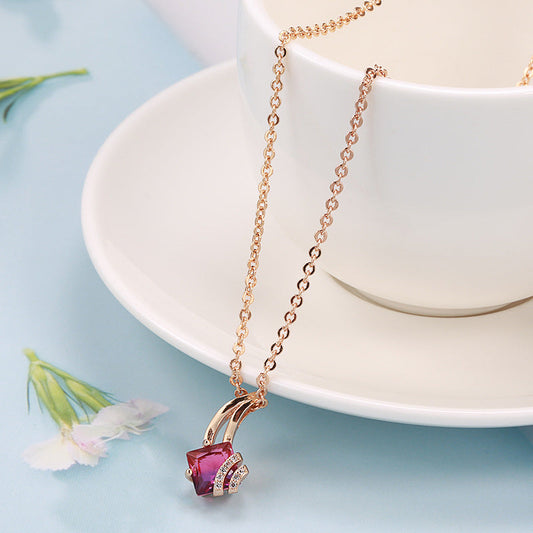 Rose Gold Zircon Necklace