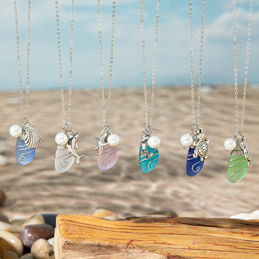 Colorful Sea Glass Necklaces