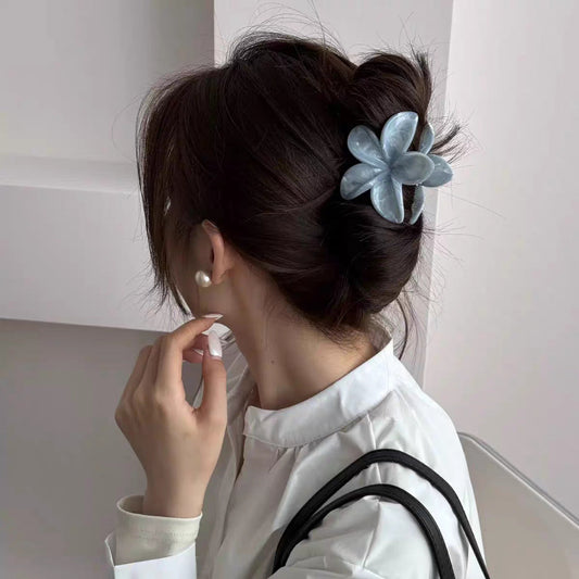 Summer Mint Plumeria Rubra Grip Hairclip