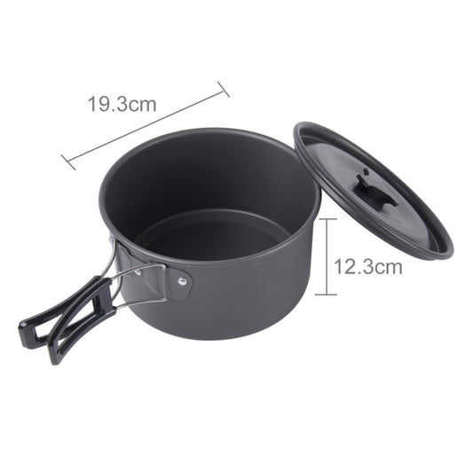 DS-500 Outdoor Camping Ultra Light Weight 15 Piece Cookware Stackable Set for 4-5 People, Size: Large, DS-500 Size: Large