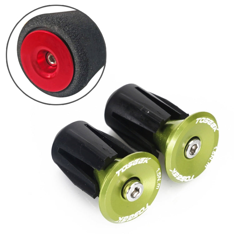 TOSEEK 1 Pair Mountain Bike Handlebar Grips Caps End Plug Aluminum Alloy Bicycle Bar Ends Plug, 17.6-21.8mm Grey, 17.6-21.8mm Gold, 17.6-21.8mm Blue, 17.6-21.8mm Red, 17.6-21.8mm Green