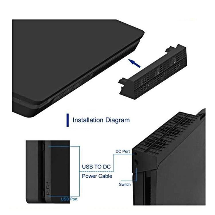 DOBE TP4-819 Temperature Control Cooling Fan for Sony PS4 Slim Game Console, TP4-819