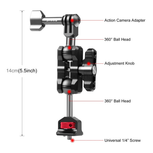 PULUZ Magic Arm Multi-way Ball Aluminum Alloy Mount, Magic Arm