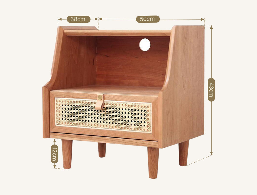 Pavia Side Table, Bedside Table, Oak