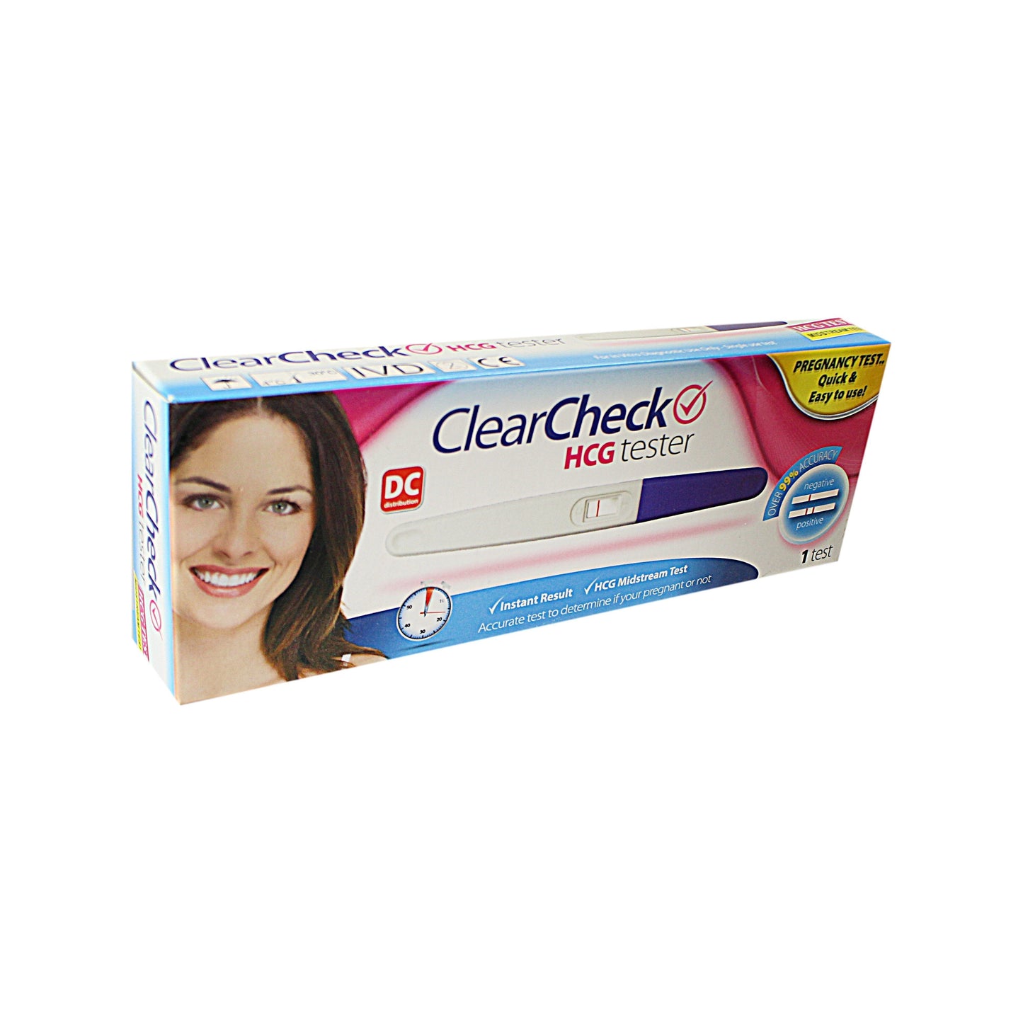 Europe ClearCheck HCG Pregnancy Tester Kit Quick Accurate Results