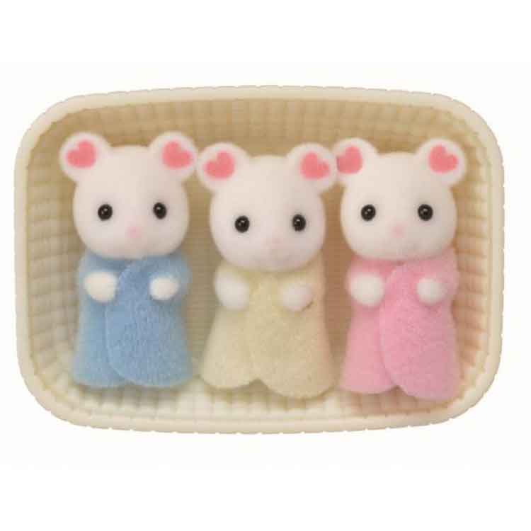 Sylvanian Families Marshmallow Mouse Triplets