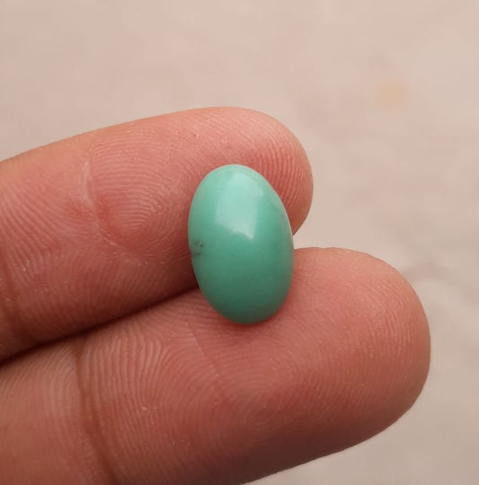 Natural Light Green Turquoise - Persian Qalmi Feroza - Green Feroza - 4.3ct- 13x8mm