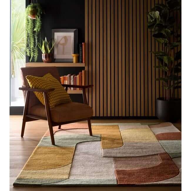 Retro Deco Rug Abstract Design