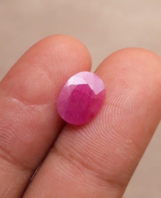 3.1ctRuby - Pink Ruby - Yaqoot, RatnaRaj, Yakkut - July Birthstone - 10.7x8mm