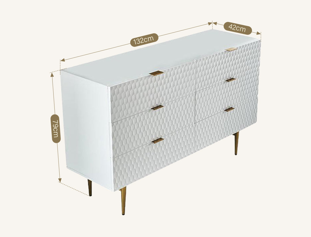 Rutland Sideboard, Gold & White