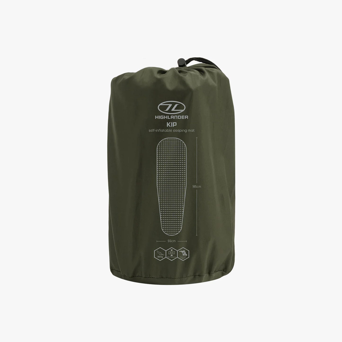 Highlander Kip Mat Self Inflate Camping Mat - Olive