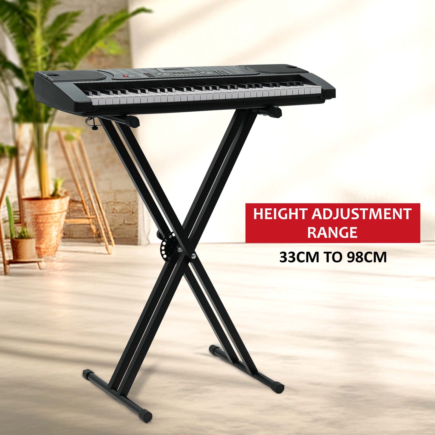 Double Tubes X Frame Keyboard Stand