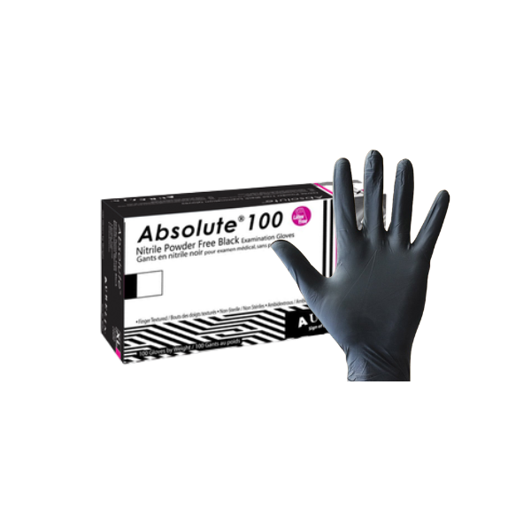 Aurelia® Absolute 100 Black Nitrile PF Gloves (Case 10 x 100)
