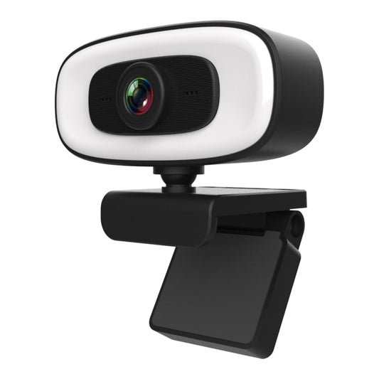 C10 2K HD Without Distortion 360 Degrees Rotate Three-speed Fill Light USB Free Drive Webcams, Built-in Sound Clearer Microphone