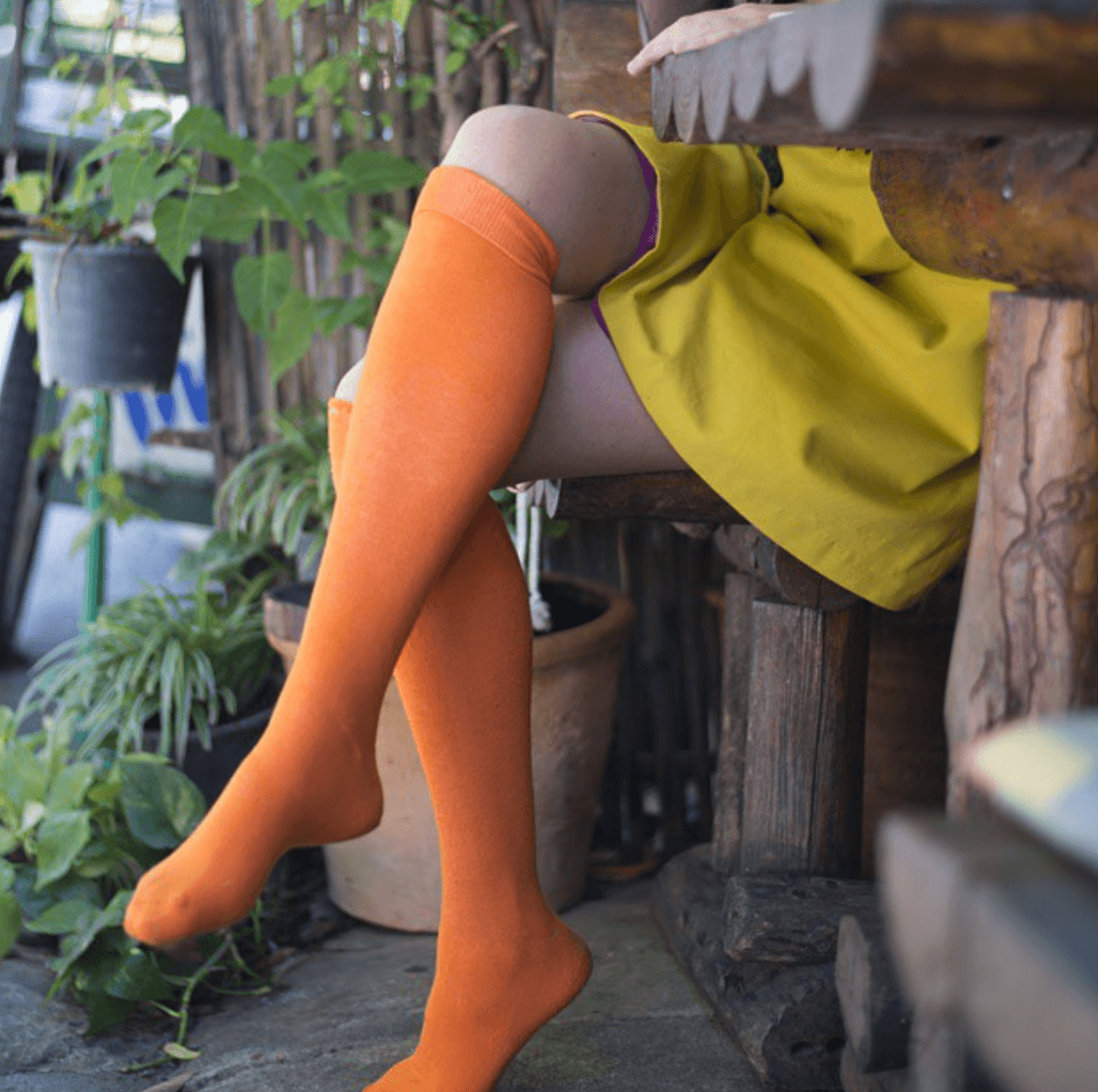 Knee-High Bamboo Thermal Socks - Wellington Boots Socks Organic Thermal - Orange