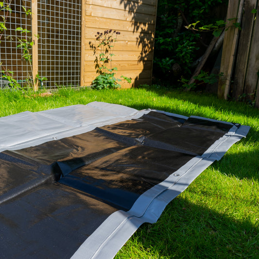 Silver XL-Grade Tarpaulin 4m x 4m Waterproof Tarpaulin Cover Reinforced Eyelets