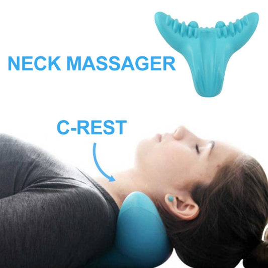 Acupressure Massage Pillow C-Rest Neck Cervical Shoulder Muscle Relaxer High Density Memory Foam Pillow Tools, C-Rest
