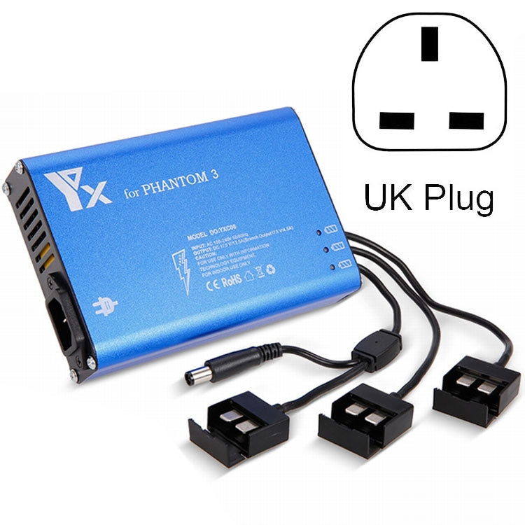 4 in 1 Parallel Power Hub Intelligent Battery Controller Charger for DJI Phantom 3 Standard SE FPV Drone, EU Plug, UK Plug