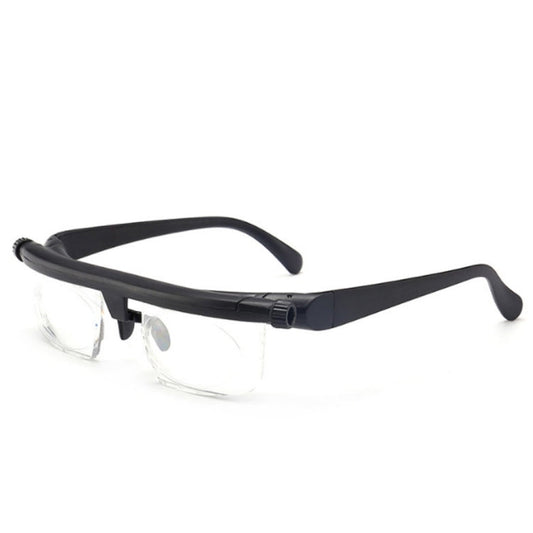 Adjustable Strength Lens Reading Myopia Glasses Eyewear Variable Focus Vision, for -6.00D to +3.00D