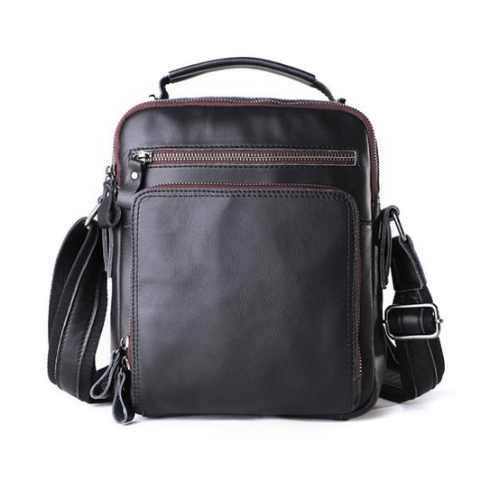 6479 Men Casual Large-Capacity One-Shoulder Messenger Leather Bag, Crazy Horse Texture Dark Brown, Crazy Horse Texture Brown, Crazy Horse Texture Red Brown, Napa Texture Black, Litchi Texture Black